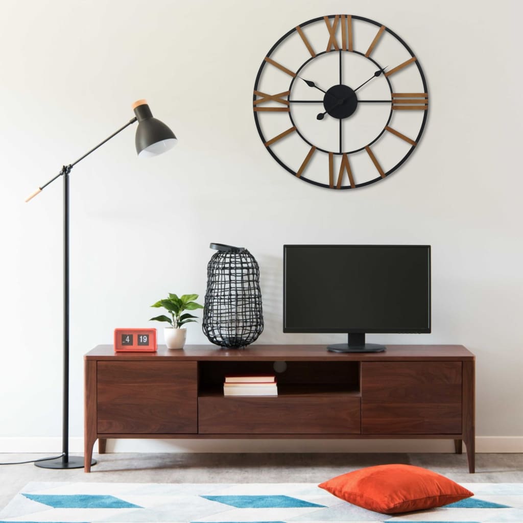 

Wall Clock Gold and Black 80 cm Metal