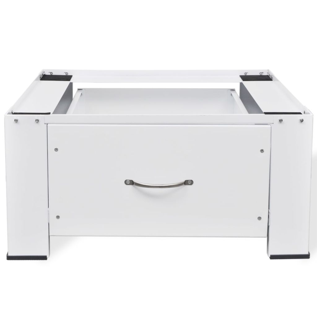 Washing Machine Pedestal with Drawer White