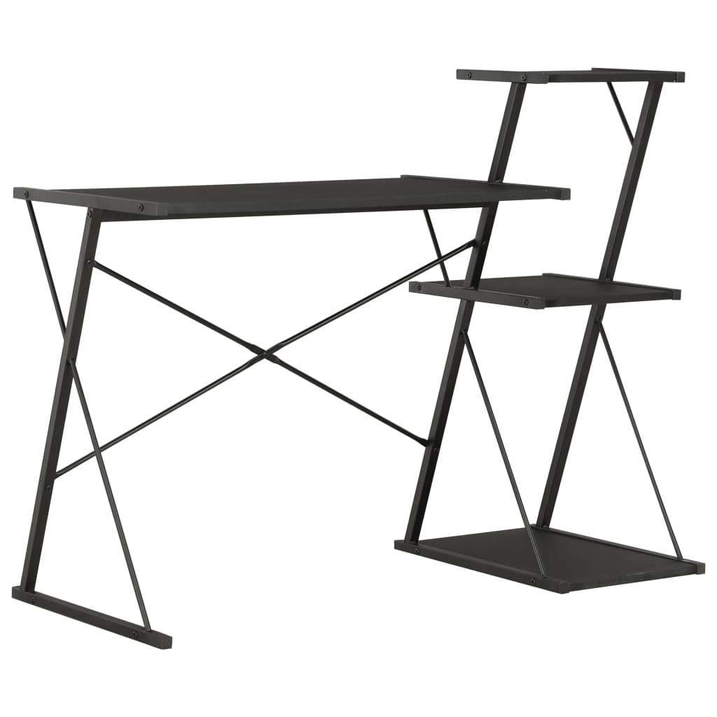 

Desk with Shelf Black 116x50x93 cm