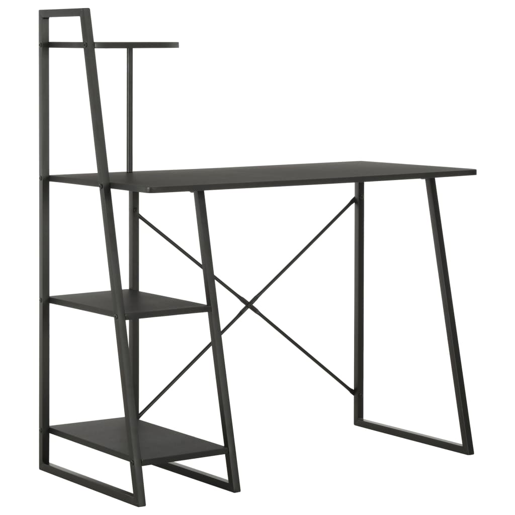 

Desk with Shelving Unit Black 102x50x117 cm