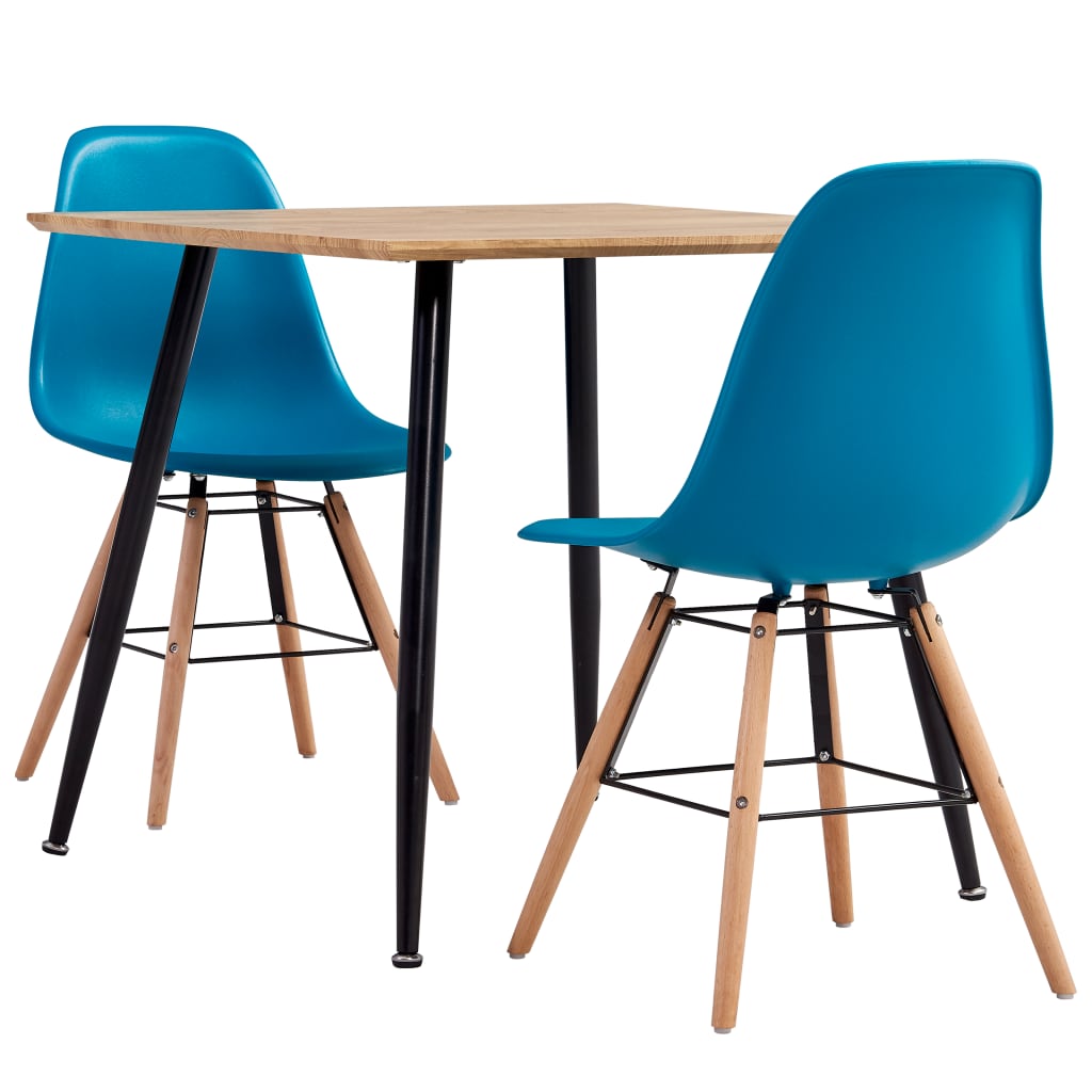 

3 Piece Dining Set Plastic Turquoise