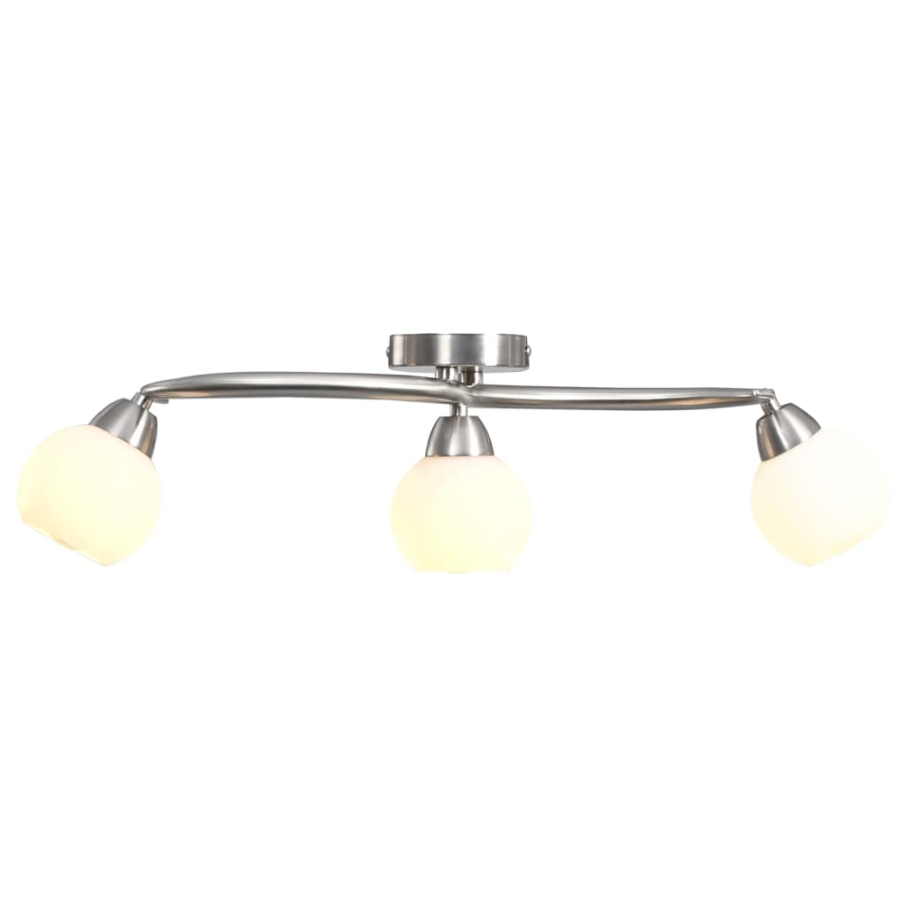 

Ceiling Lamp with Ceramic Shades for 3 E14 Bulbs White Bowl