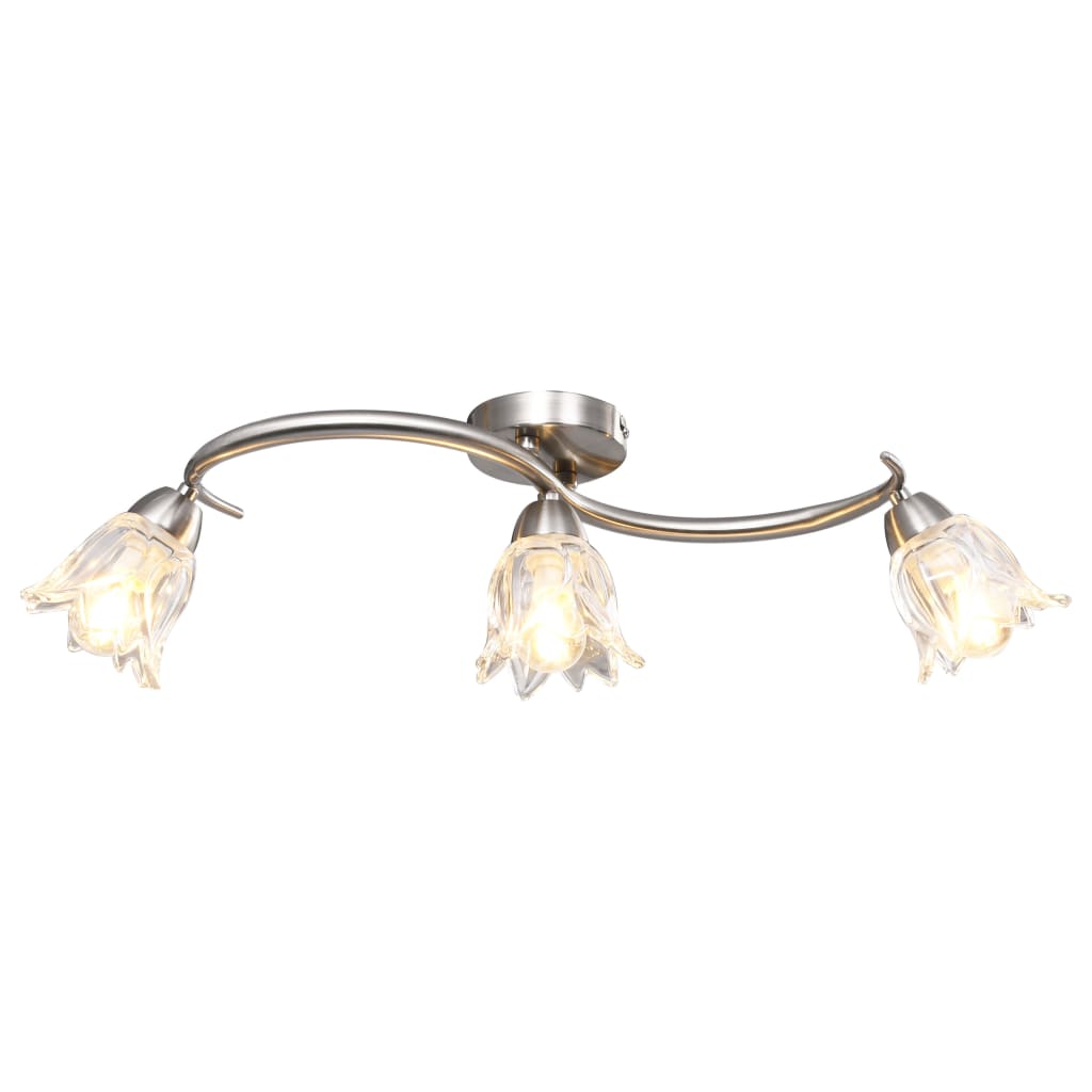 

Ceiling Lamp with Transparent Glass Shades for 3 E14 Bulbs Tulip
