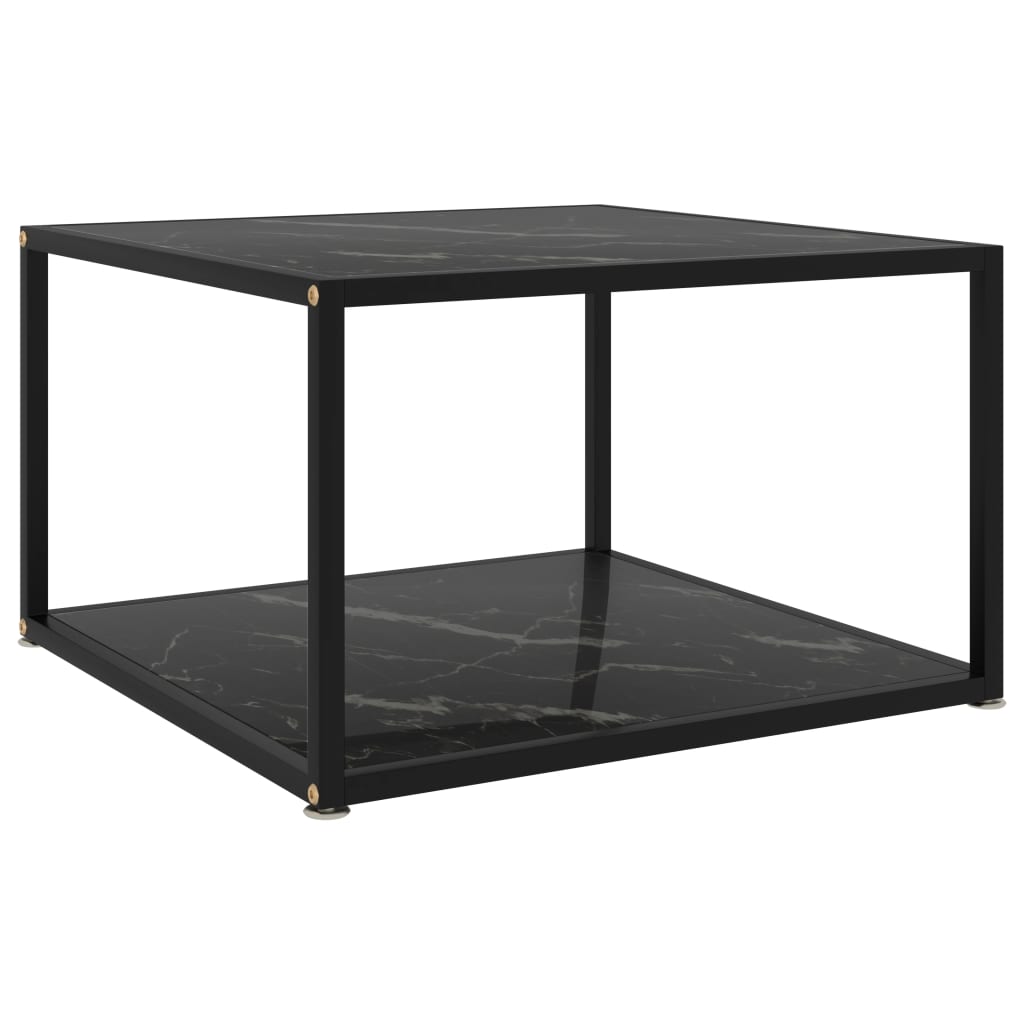 

Tea Table Black 60x60x35 cm Tempered Glass