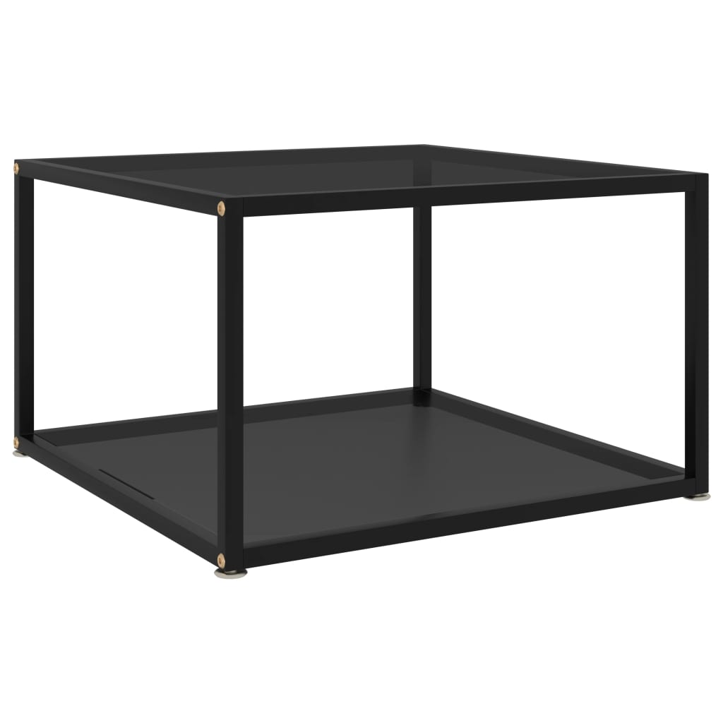 

Tea Table Black 60x60x35 cm Tempered Glass