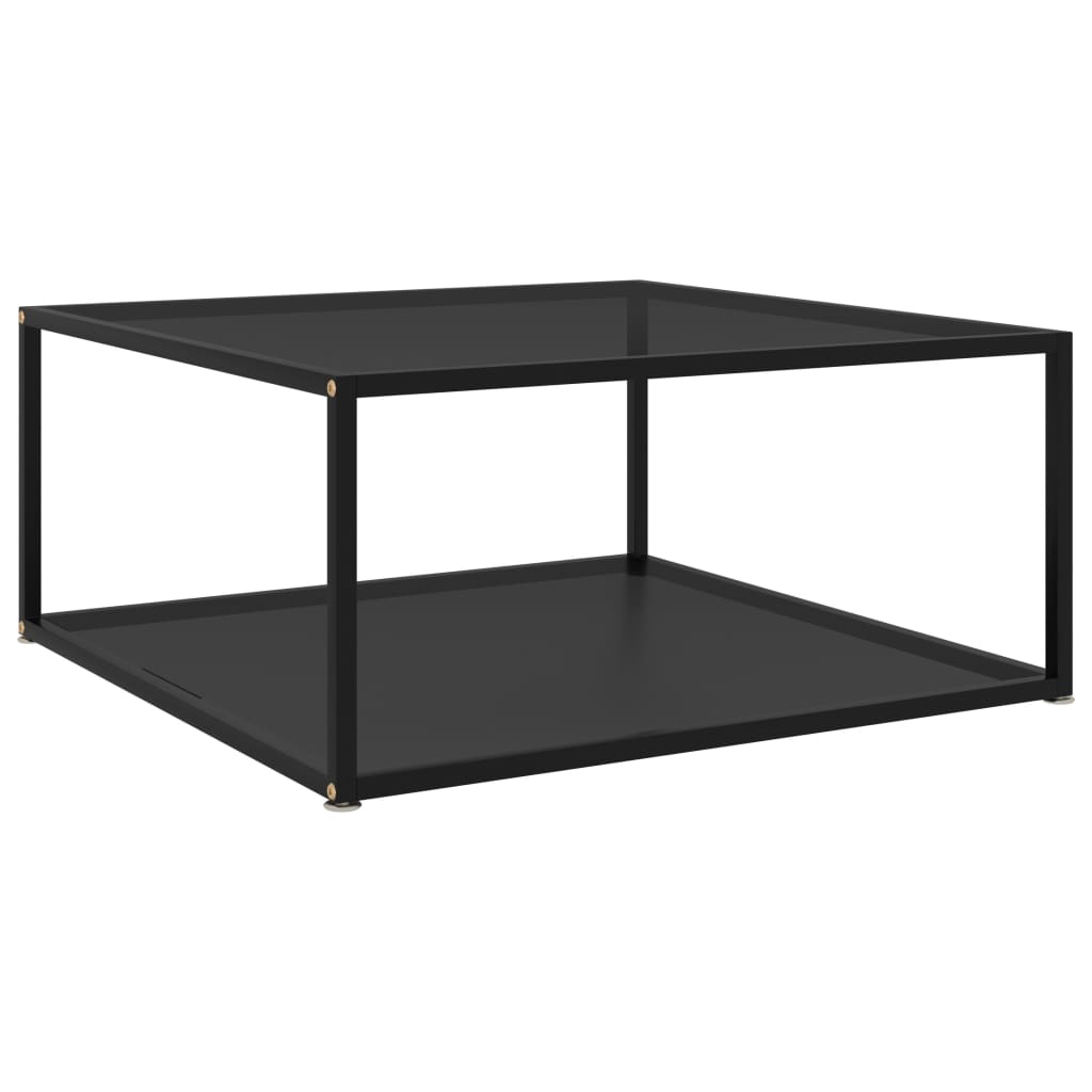 

Tea Table Black 80x80x35 cm Tempered Glass
