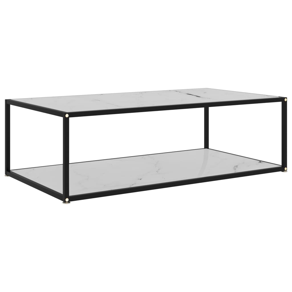 

Tea Table White 120x60x35 cm Tempered Glass