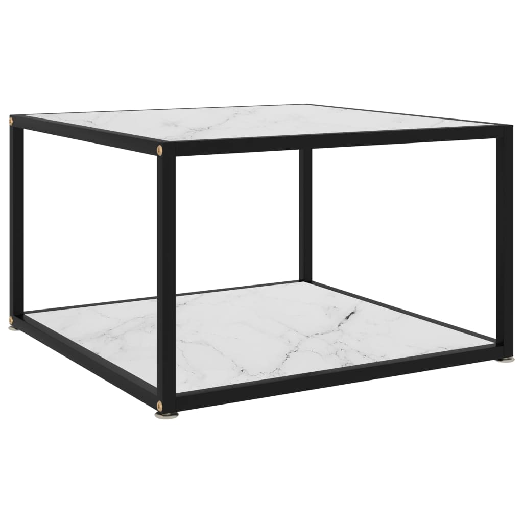

Tea Table White 60x60x35 cm Tempered Glass