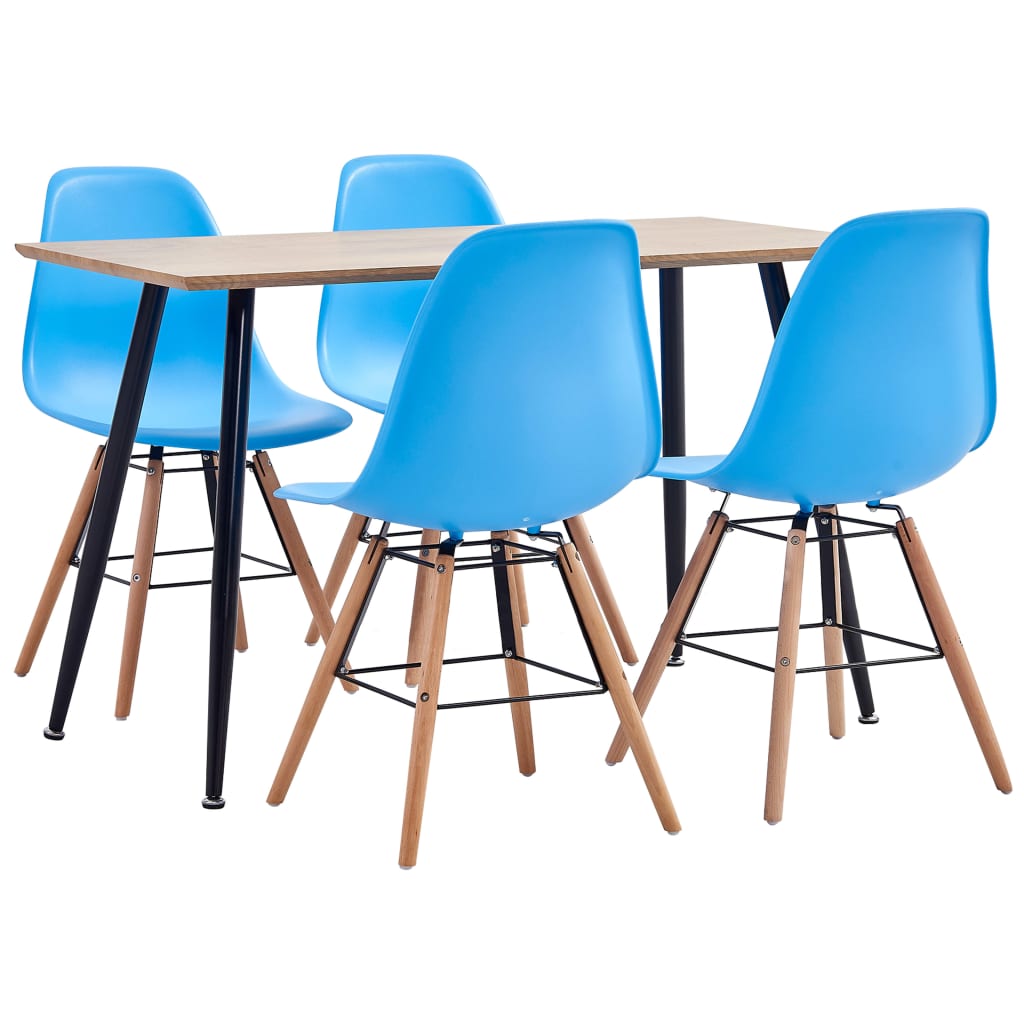 

5 Piece Dining Set Plastic Blue