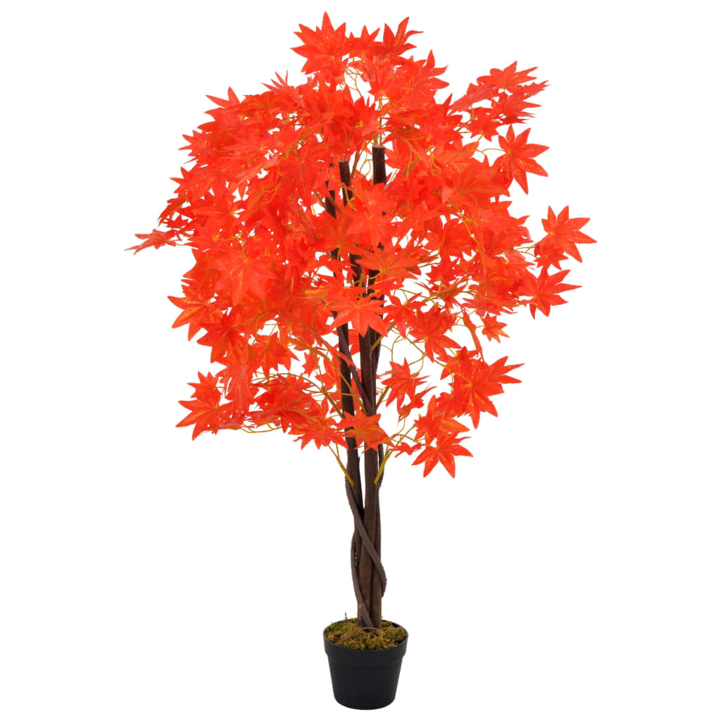 Artificial Plant Maple Tree with Pot Red 120 cm
