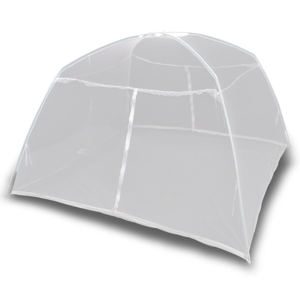 Kemping sátor 200x120x130 cm Üvegszálas fehér