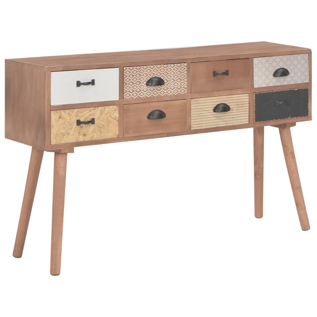 

Console Table with 8 Drawers 120x30x76 cm Solid Pinewood