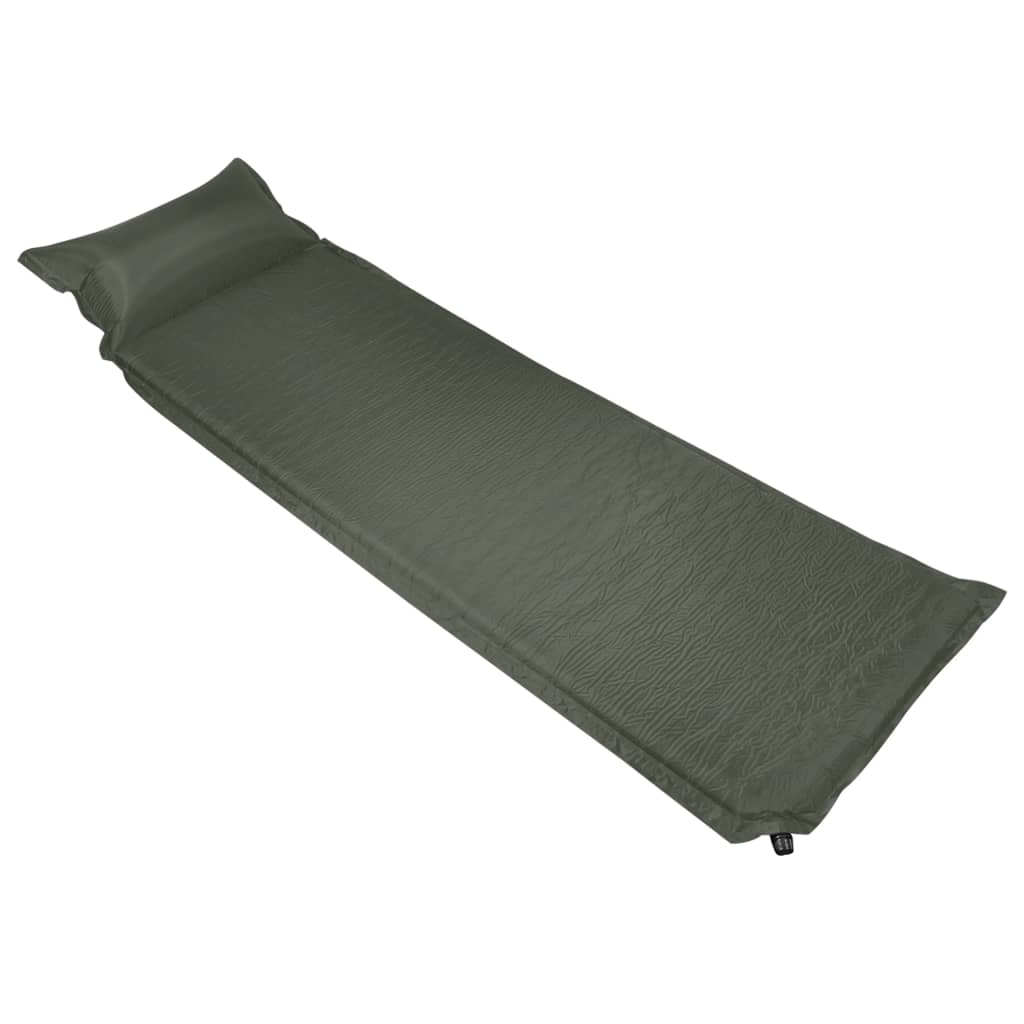 

Inflatable Air Mattress with Pillow 55x185 cm Dark Green