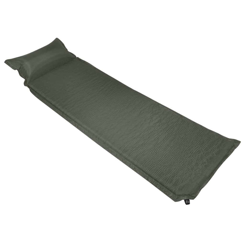 

Inflatable Air Mattress with Pillow 66x200 cm Dark Green