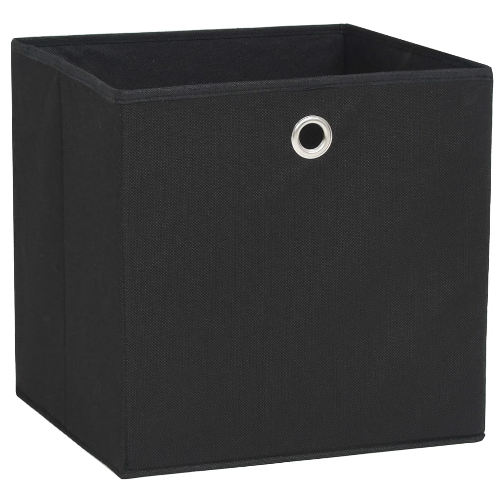 Storage Boxes 4 pcs Nonwoven Fabric 28x28x28 cm Black