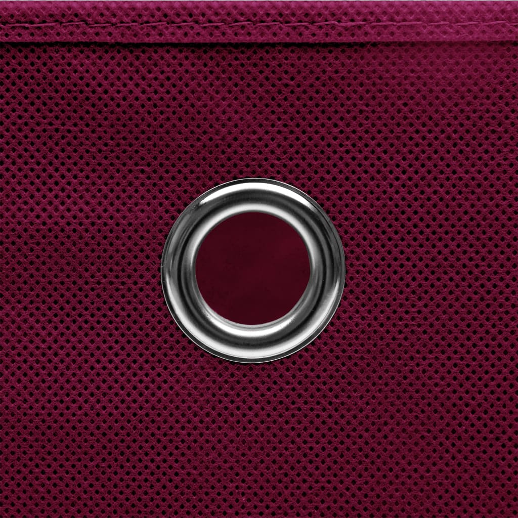 Storage Boxes 4 pcs Nonwoven Fabric 28x28x28 cm Dark Red