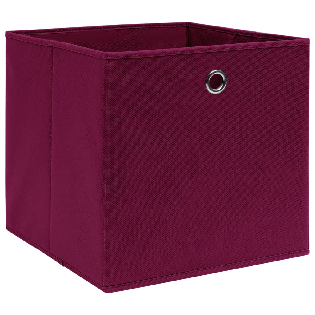 Storage Boxes 4 pcs Nonwoven Fabric 28x28x28 cm Dark Red