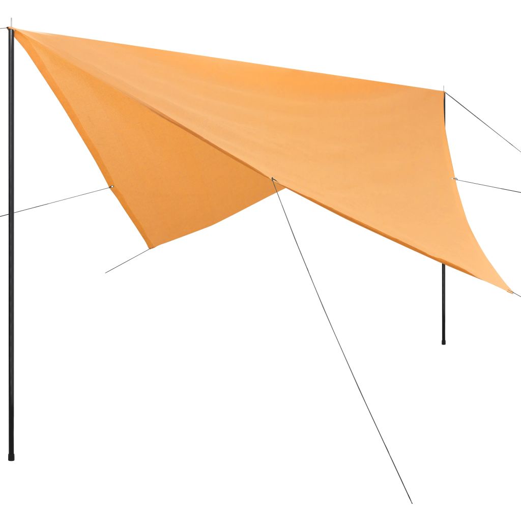 

Sunshade Tarp with Poles HDPE Square 3x3 m Beige