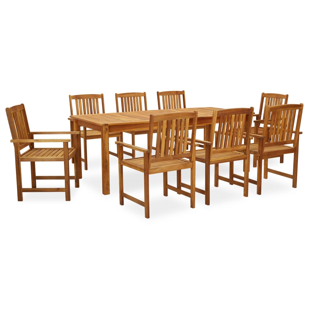 

9 Piece Outdoor Dining Set Solid Acacia Wood