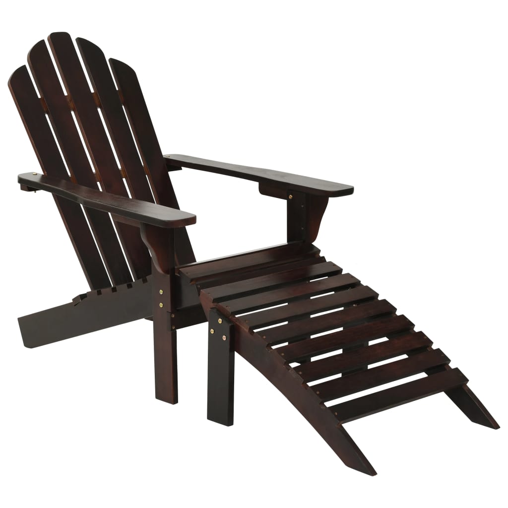 

Garden Chair with Ottoman Wood Brown