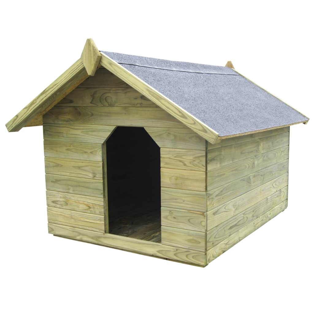 Garden Dog House with Opening Roof Impregnated Pinewood