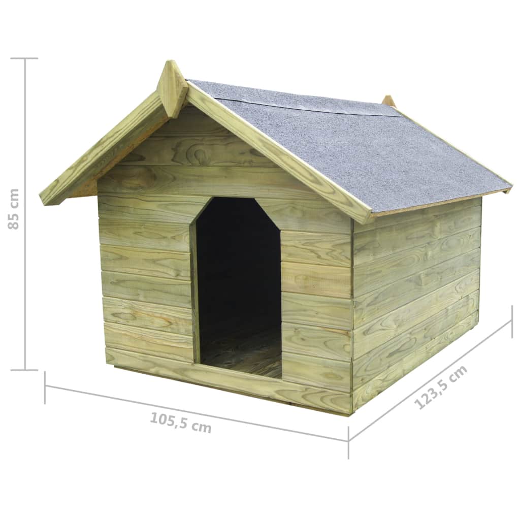 Garden Dog House with Opening Roof Impregnated Pinewood