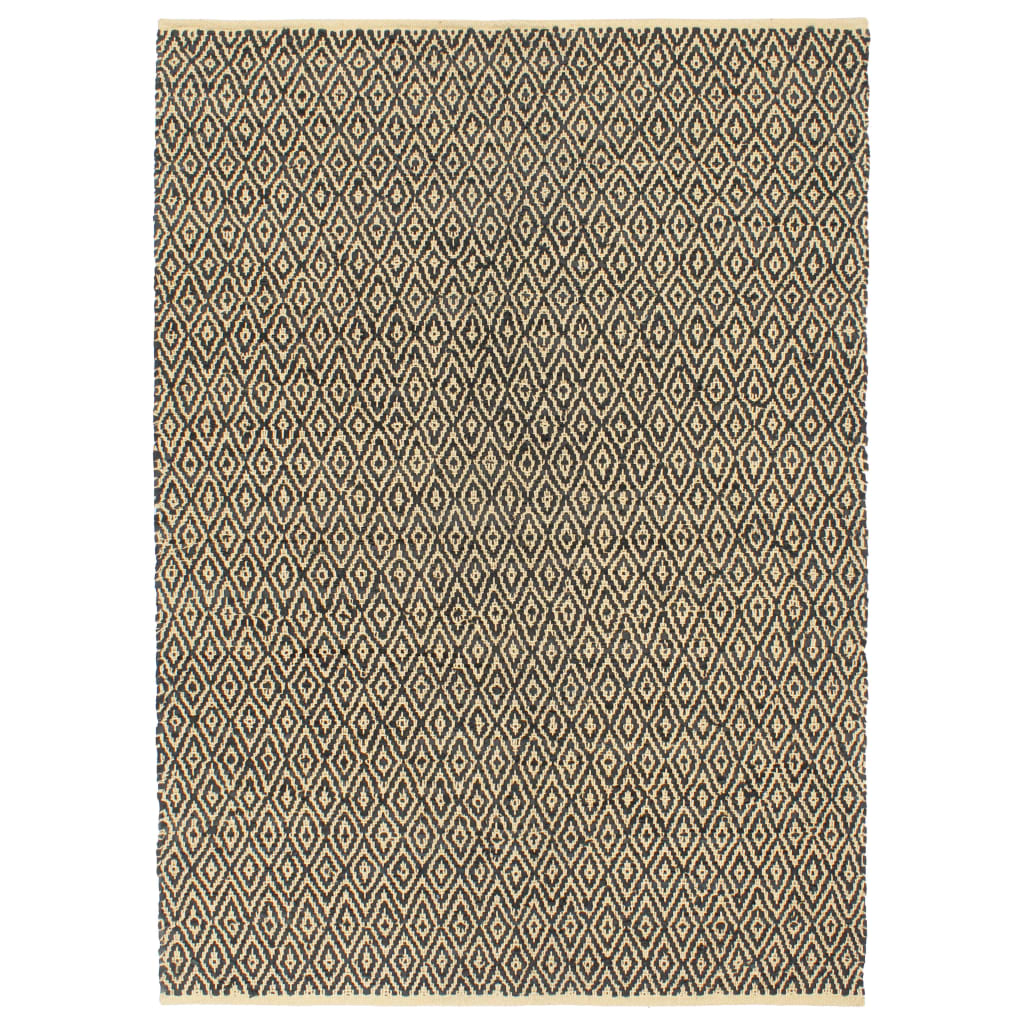 

Hand-woven Chindi Rug Leather Cotton 120x170 cm Black