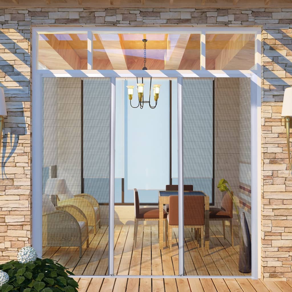 

White Sliding Insect Screen for Double Doors 215 x 215 cm