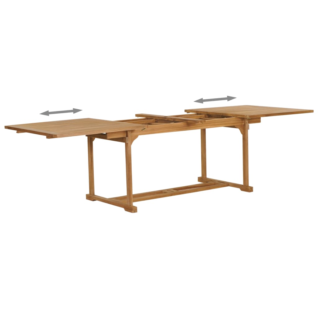 vidaXL 9 Piece Garden Dining Set Solid Teak Wood