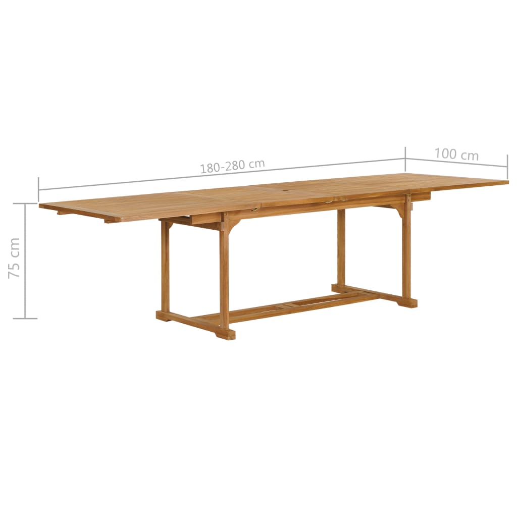 vidaXL 9 Piece Garden Dining Set Solid Teak Wood