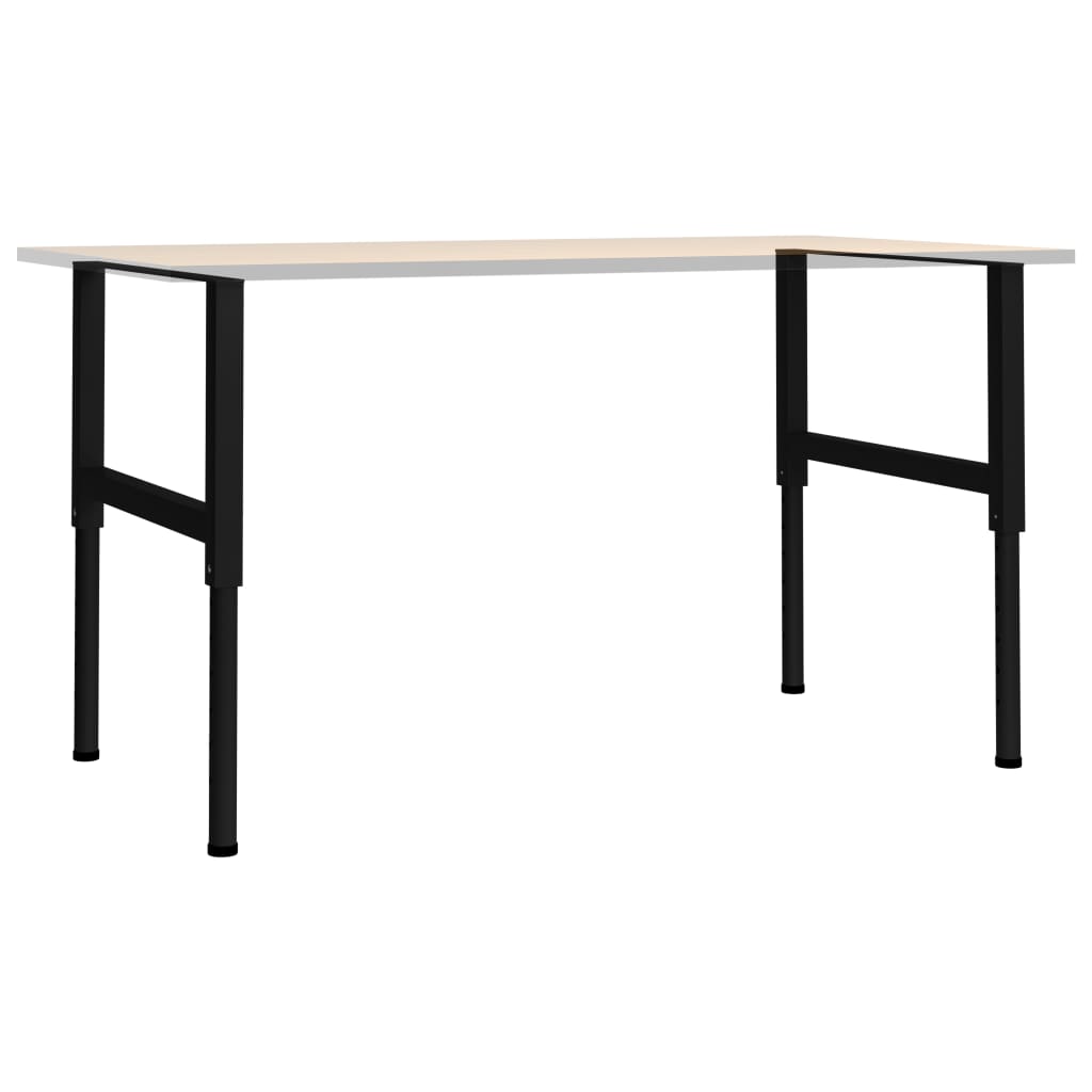 vidaXL Adjustable Work Bench Frames 2 pcs Metal 85x(69-95.5) cm Black