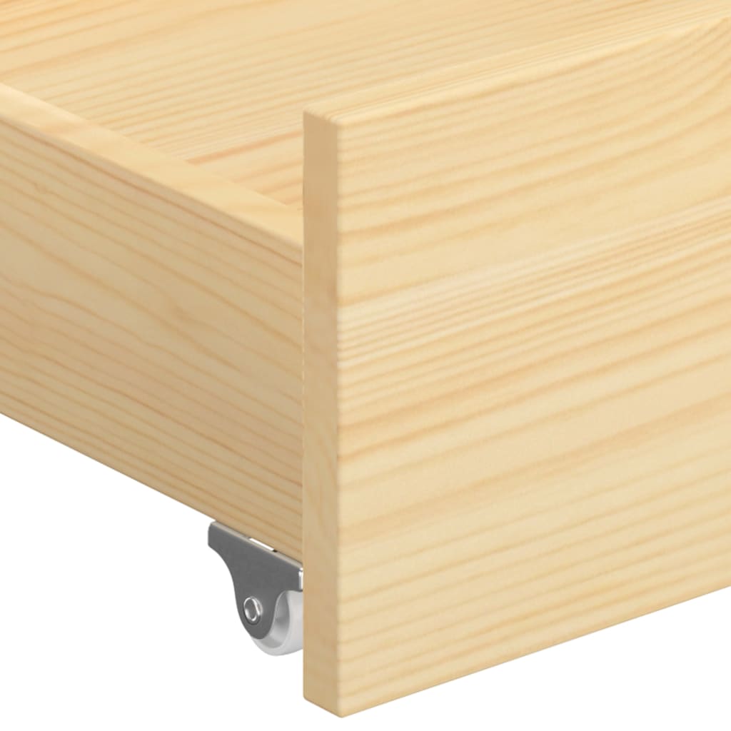 vidaXL Bed Frame with 4 Drawers Solid Pine Wood 140x200 cm
