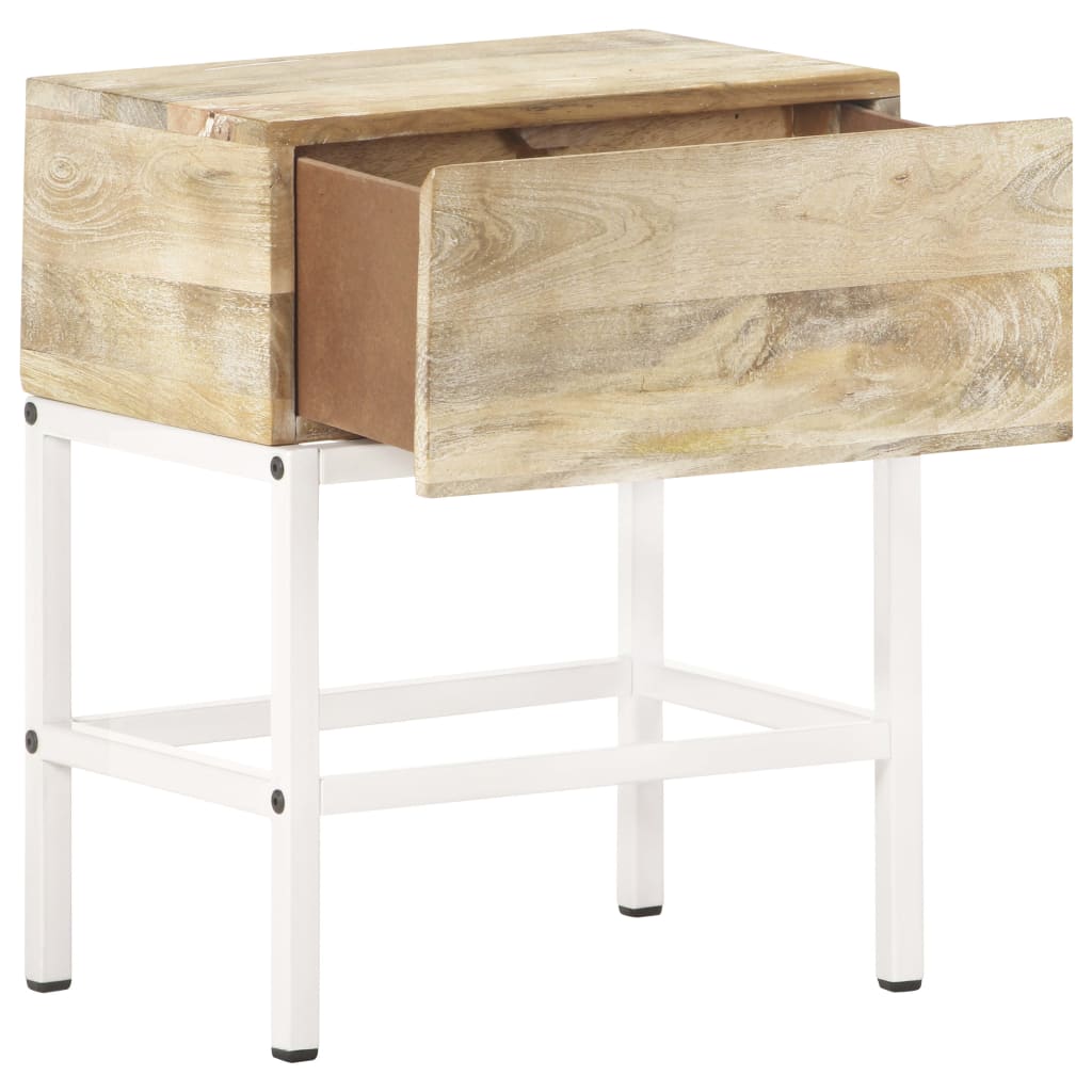 vidaXL Bedside Table 40x30x50 cm Solid Mango Wood