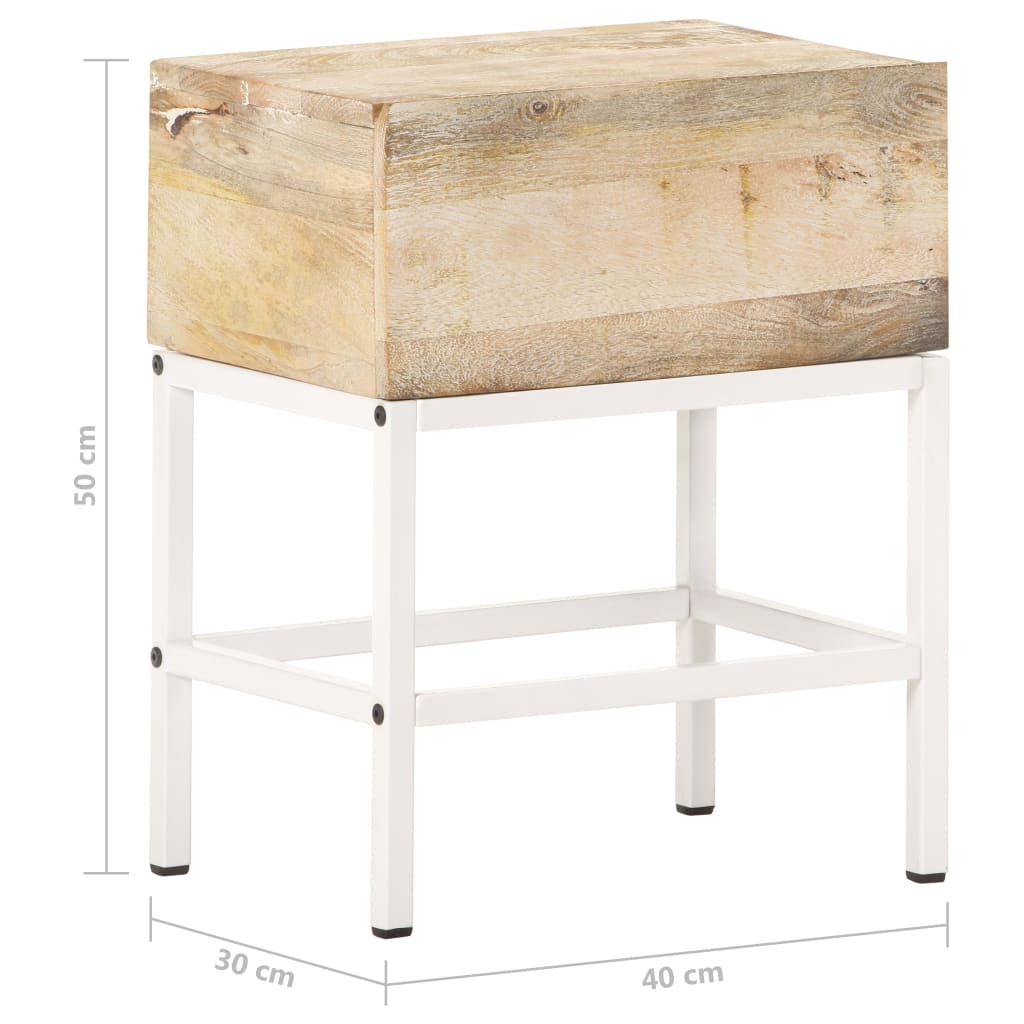 vidaXL Bedside Table 40x30x50 cm Solid Mango Wood