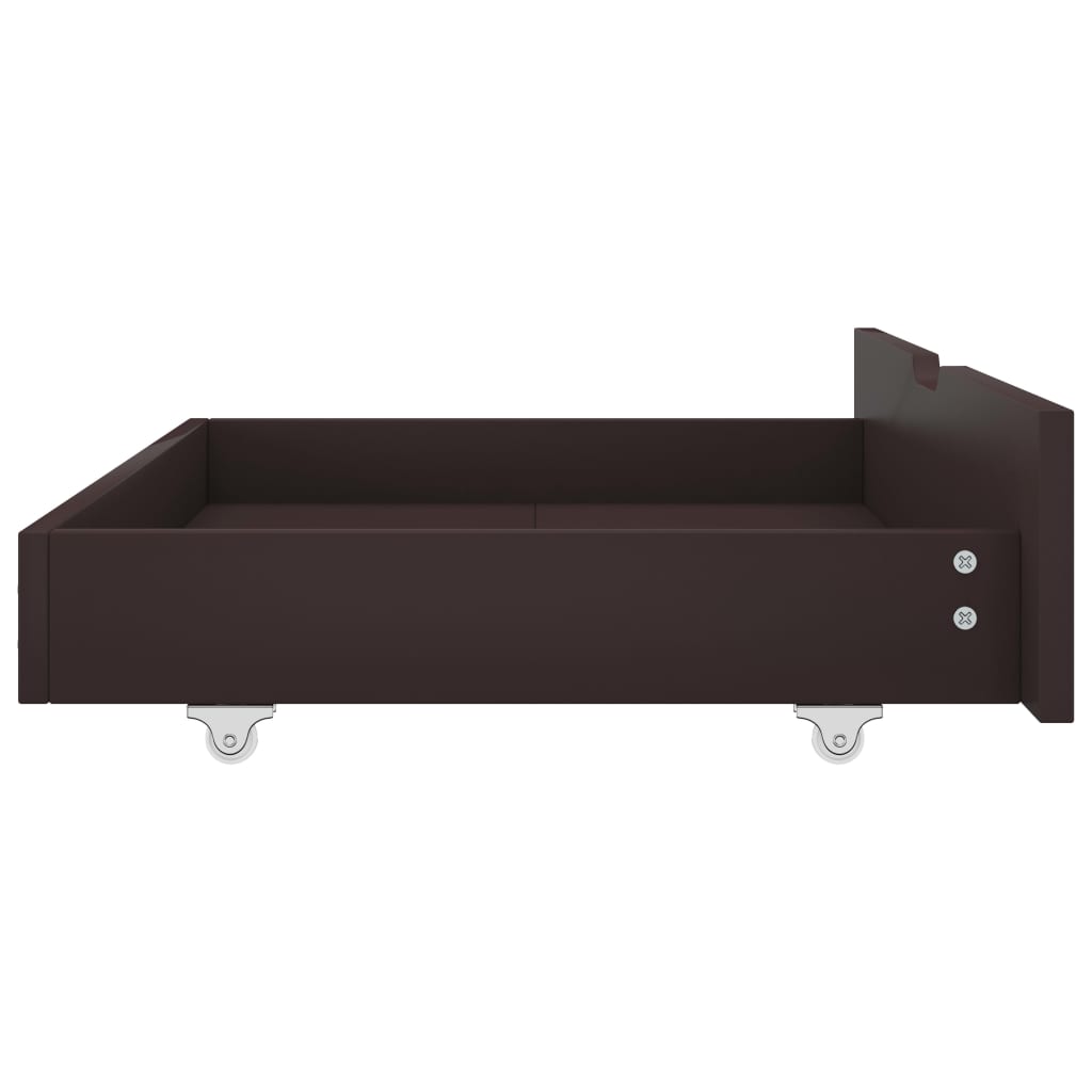 Canopy Bed Frame with 2 Drawers Dark Brown Pine Wood 180x200 cm