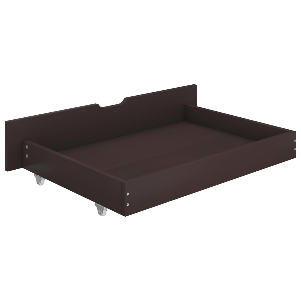Canopy Bed Frame with 2 Drawers Dark Brown Pine Wood 180x200 cm