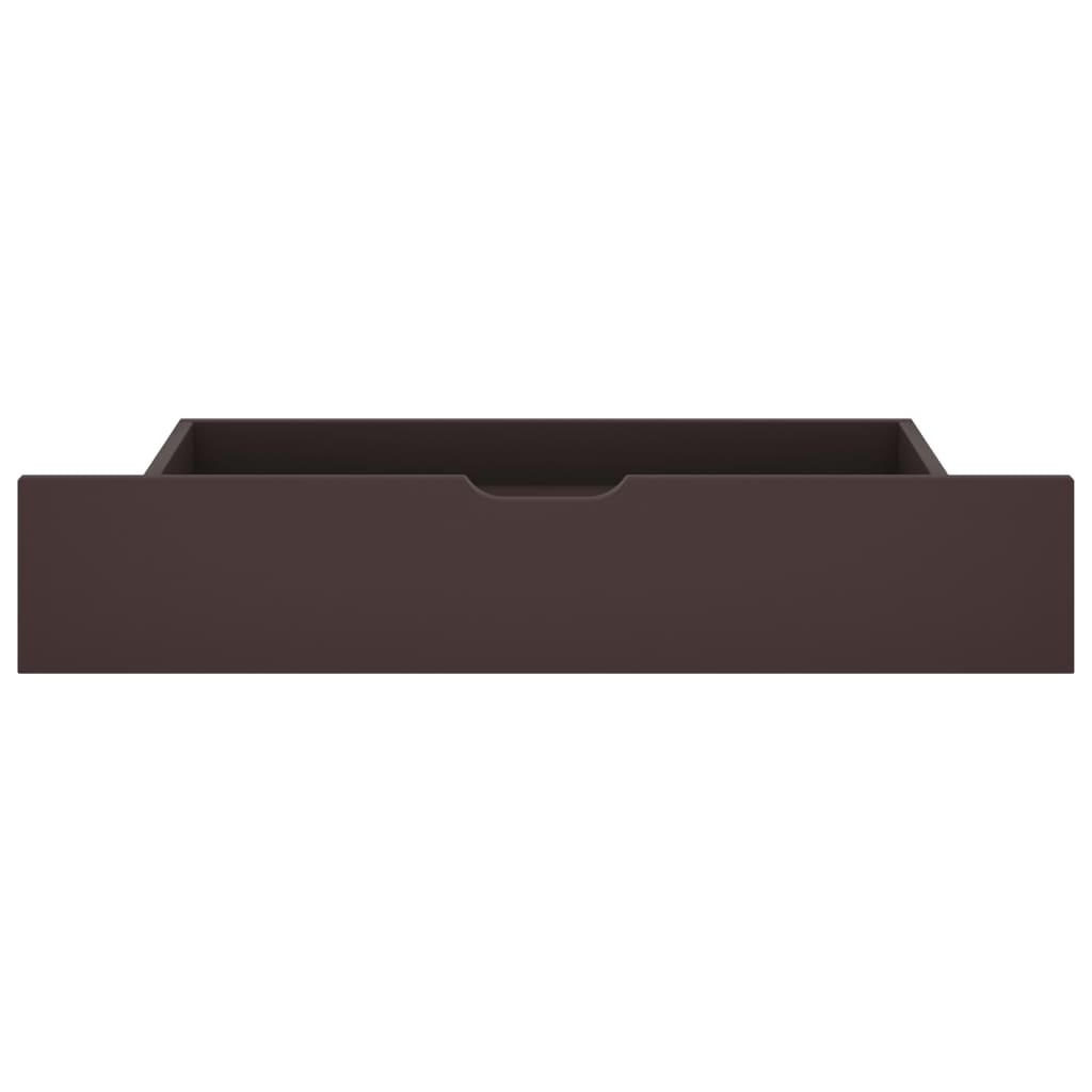 Canopy Bed Frame with 2 Drawers Dark Brown Pine Wood 180x200 cm