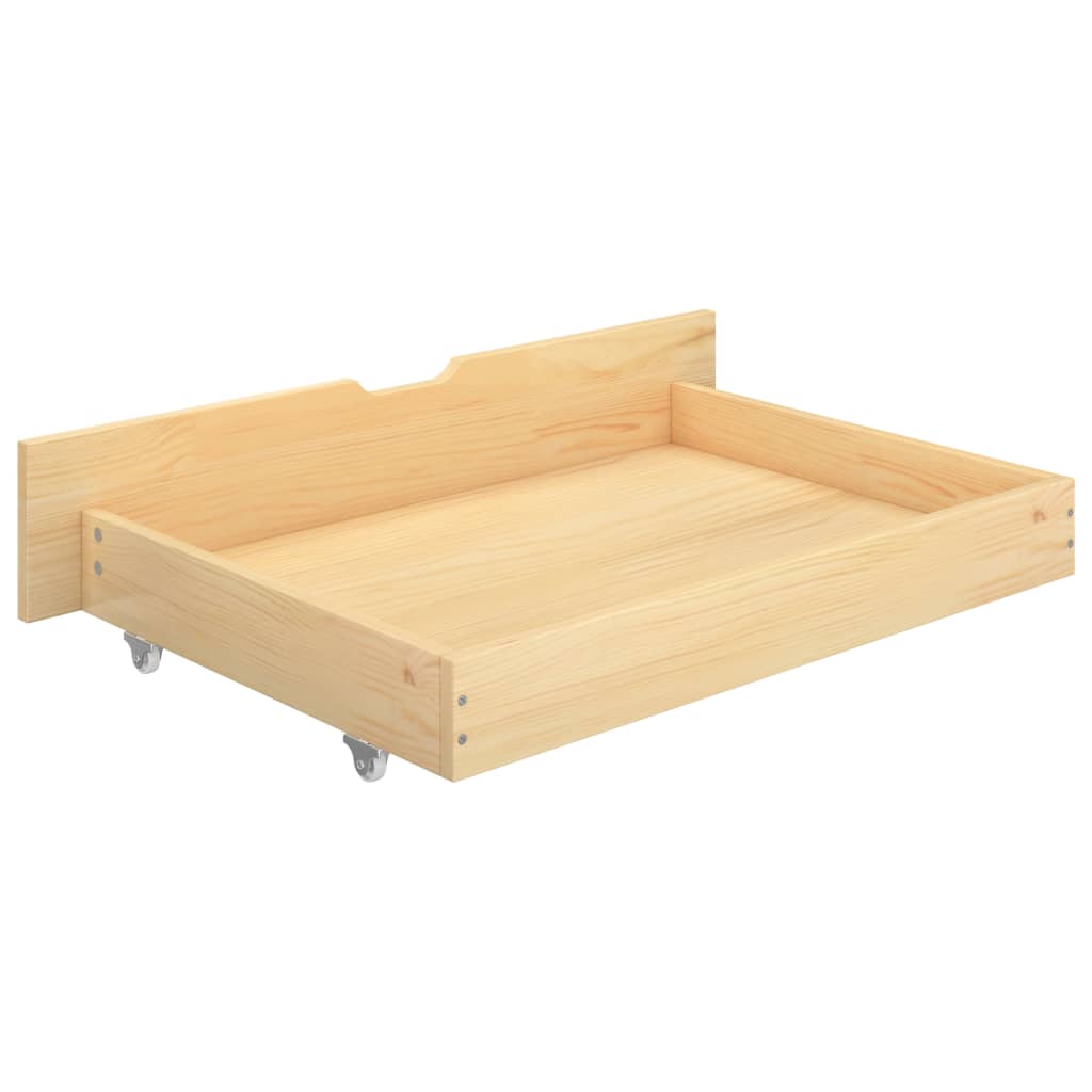 Canopy Bed Frame with 2 Drawers Solid Pine Wood 140x200 cm