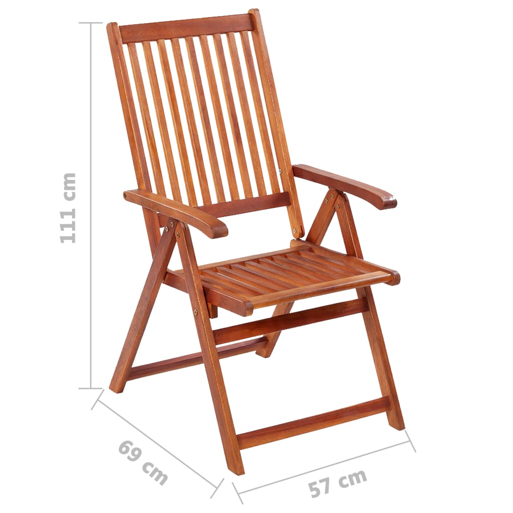 Folding Garden Chairs 6 pcs Solid Acacia Wood