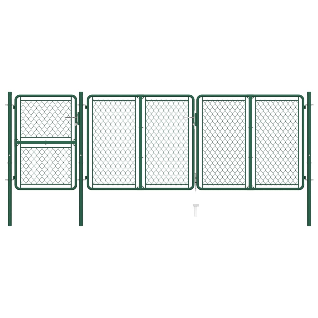 Garden Gate Steel 125x395 cm Green