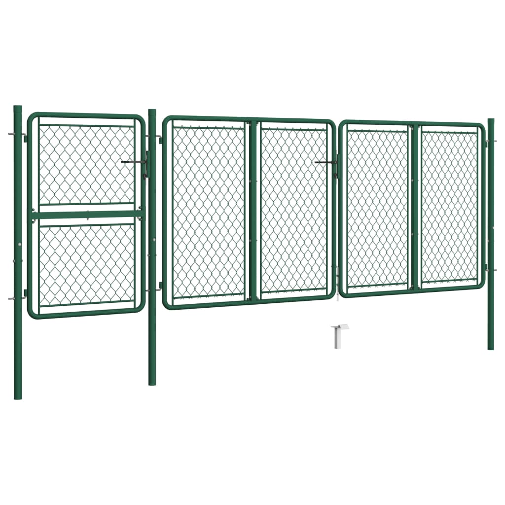 Garden Gate Steel 125x395 cm Green