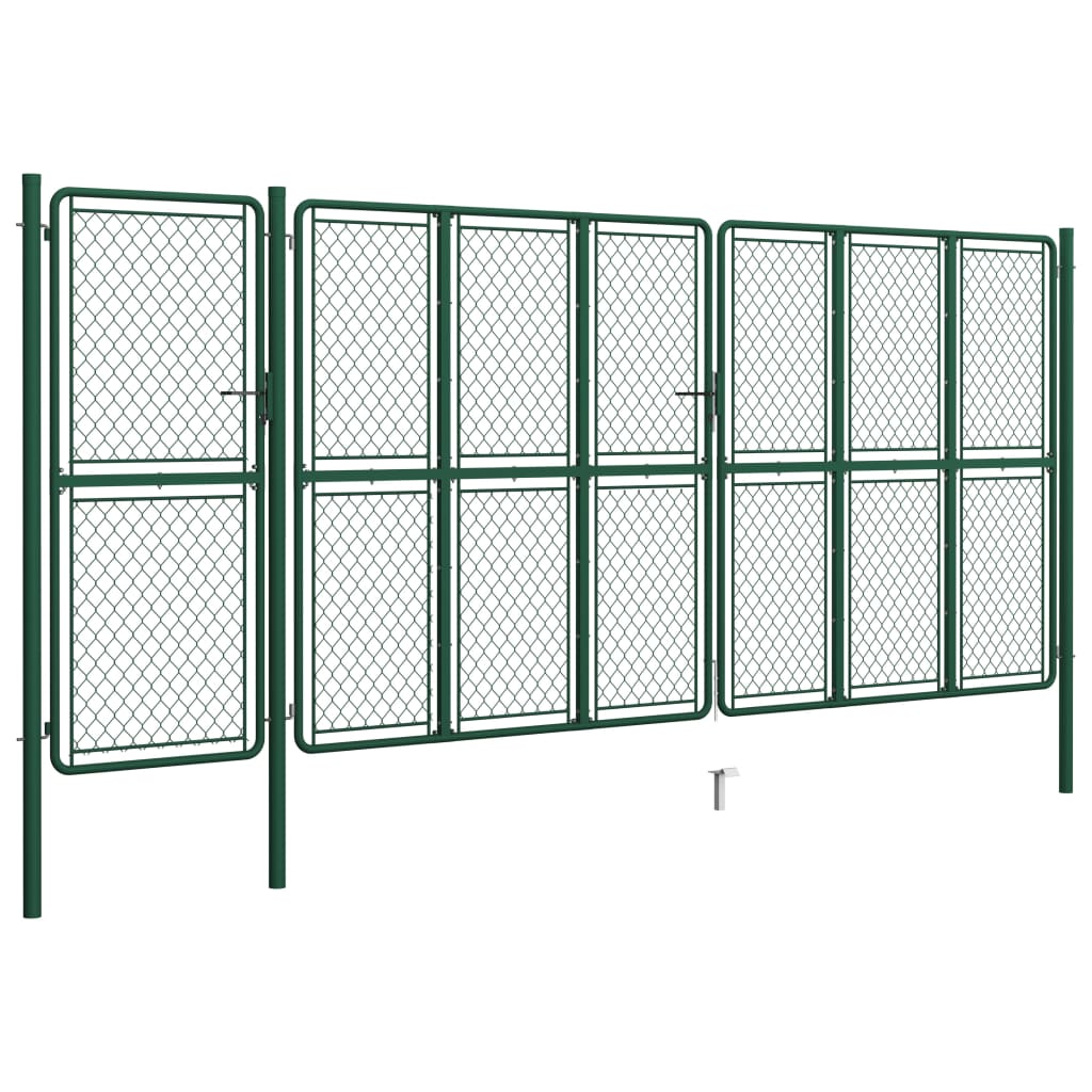 Garden Gate Steel 175x495 cm Green