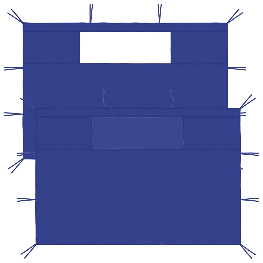Gazebo Sidewalls with Windows 2 pcs 4.5x2.1 m Blue 70 g/m²