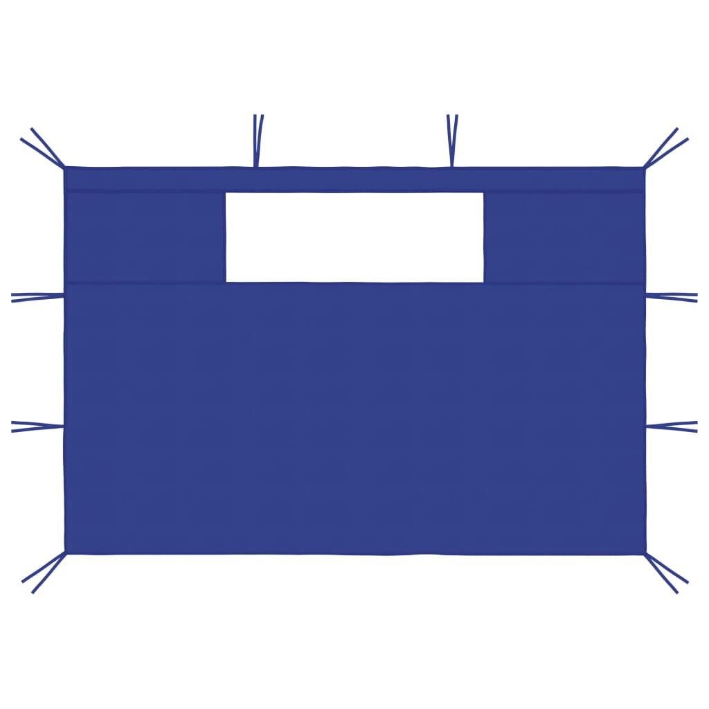 Gazebo Sidewalls with Windows 2 pcs 4.5x2.1 m Blue 70 g/m²