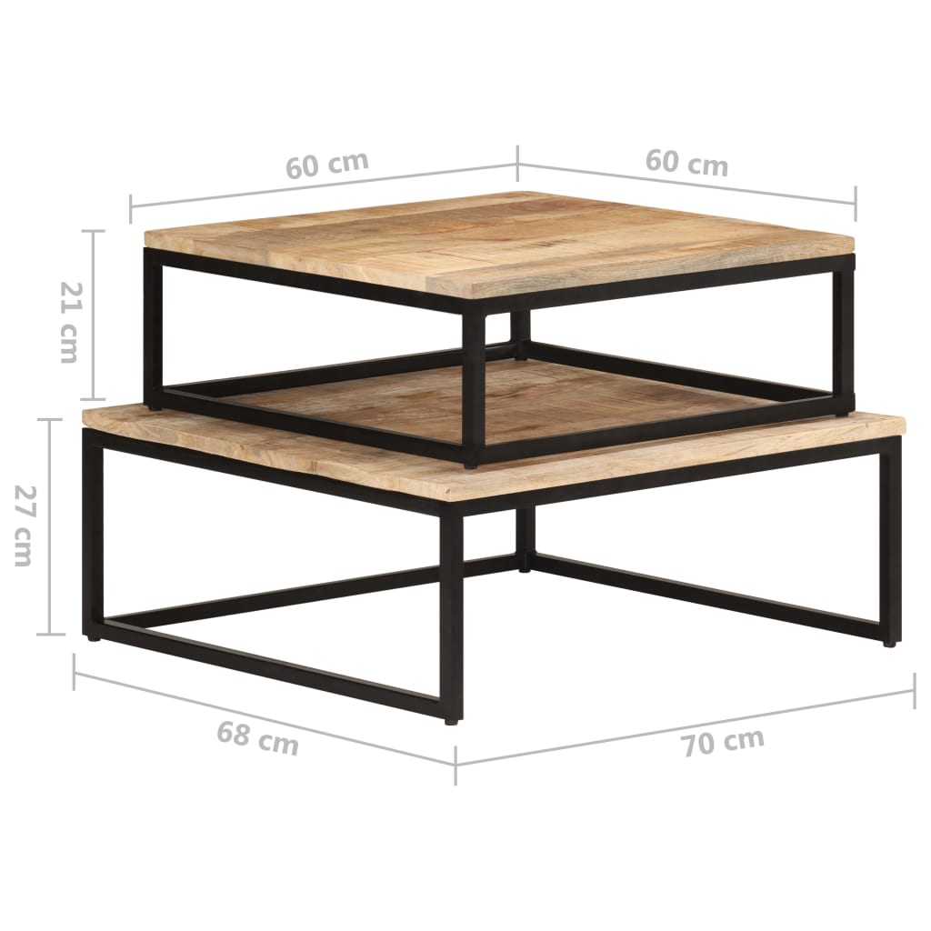 Nesting Coffee Tables 2 pcs Solid Mango Wood