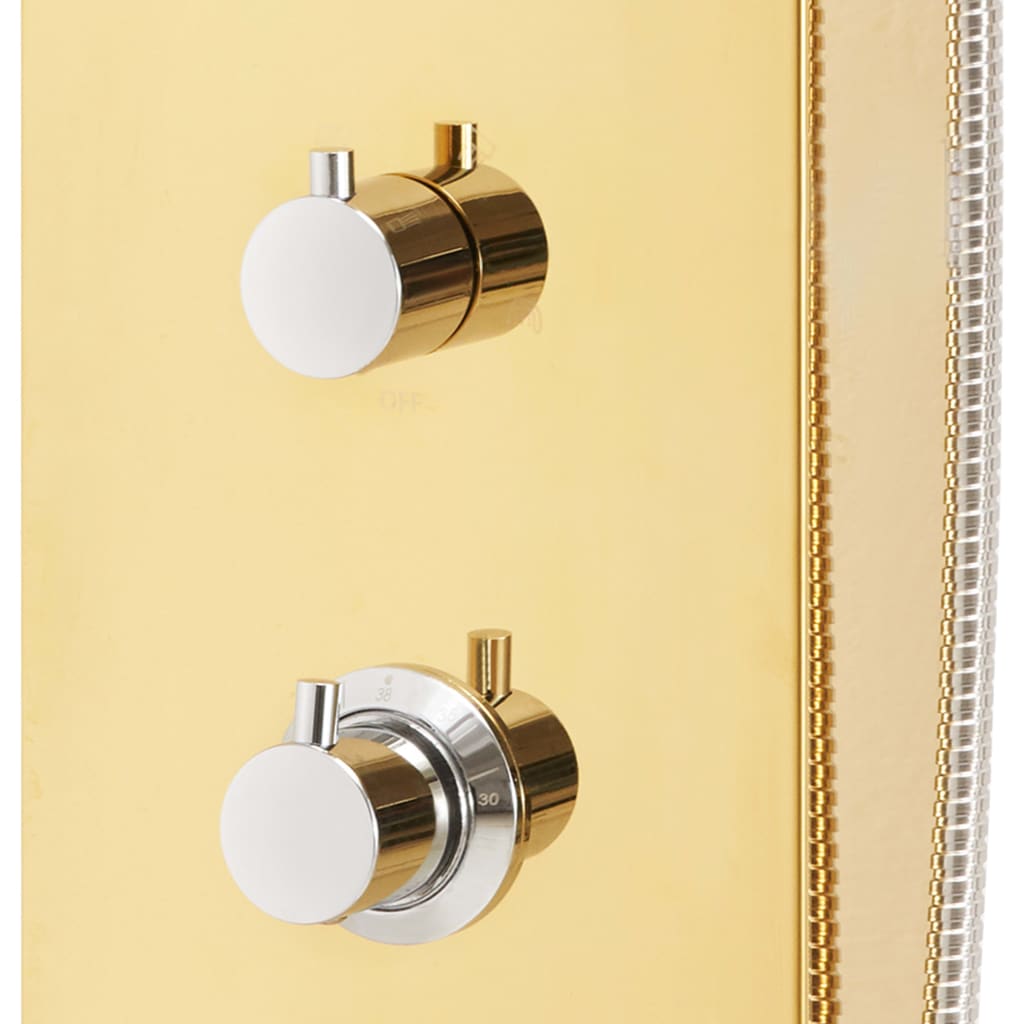 Shower Panel System Stainless Steel 201 Gold Curved