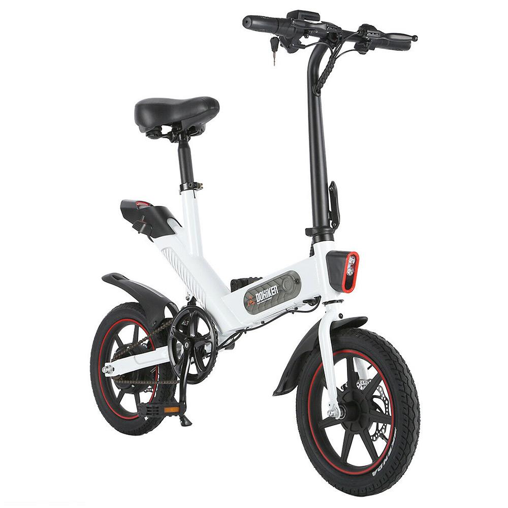 

DOHIKER Y1 Folding Electric Bicycle 36V 350W 14 inch 10Ah Battery 25km/h City Bike LED Headlight IP54 Waterproof - White