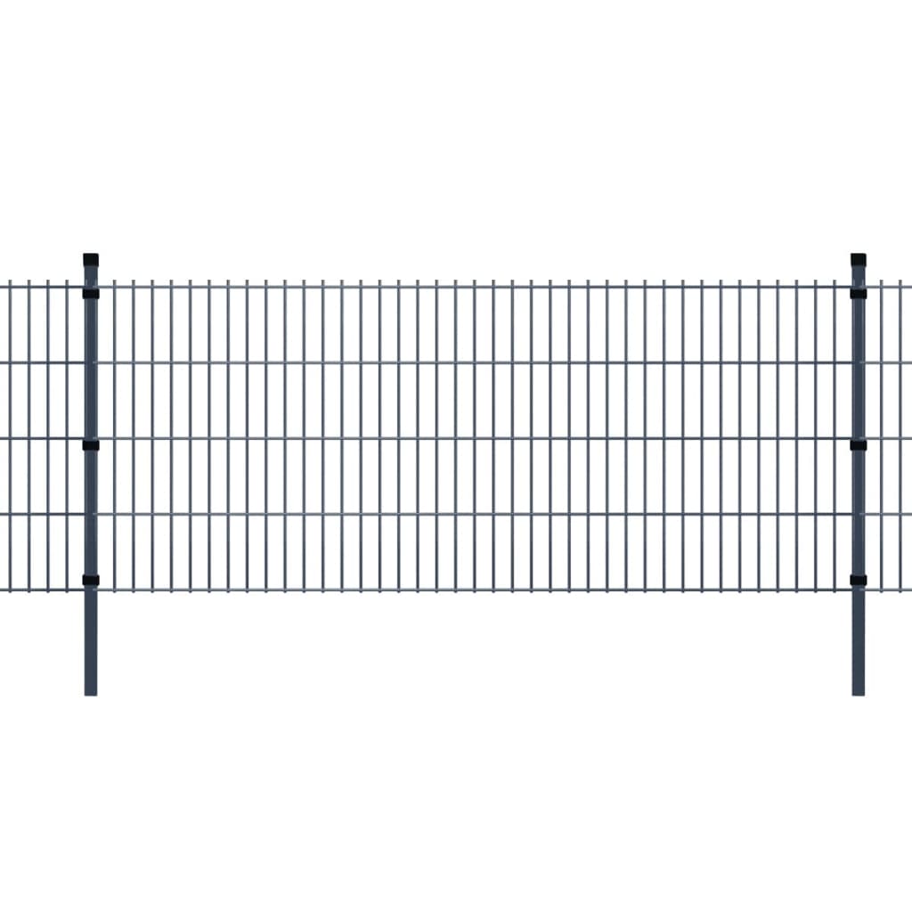 2D Garden Fence Panel & Posts 2008x830 mm 2 m Grey