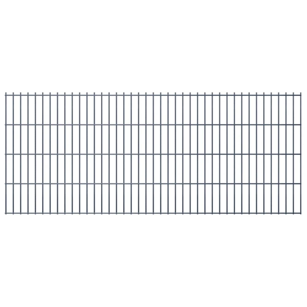 vidaXL 2D Garden Fence Panel & Posts 2008x830 mm 2 m Grey