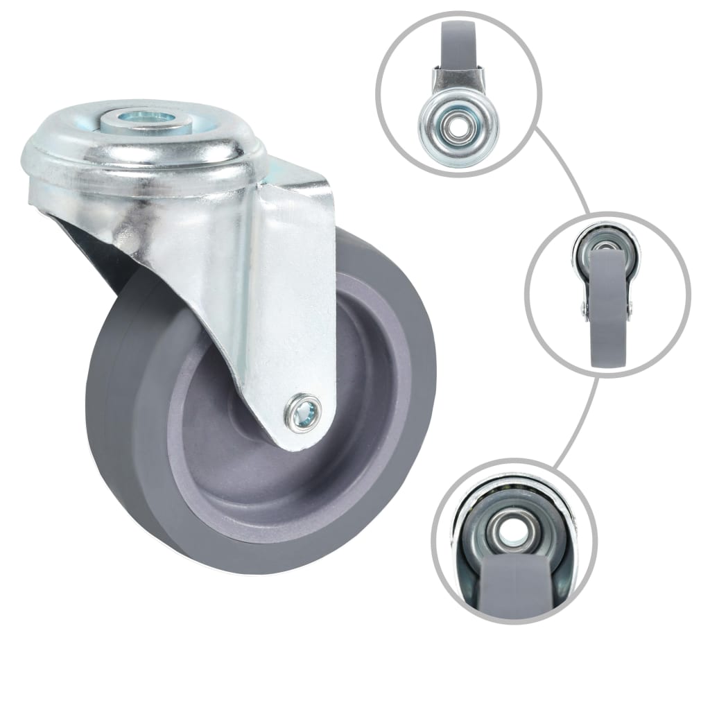 vidaXL Bolt Hole Swivel Casters 4 pcs 75 mm